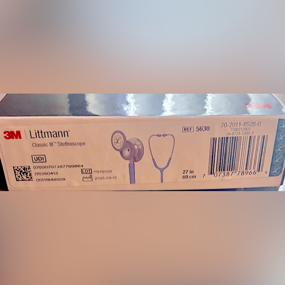 New Littmann Classic III Stethoscope in Blue and Silver.